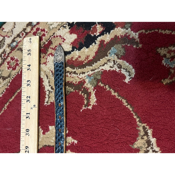 Womens Vintage Justins Genuine Black Snakeskin Belt Size 30 main image 4